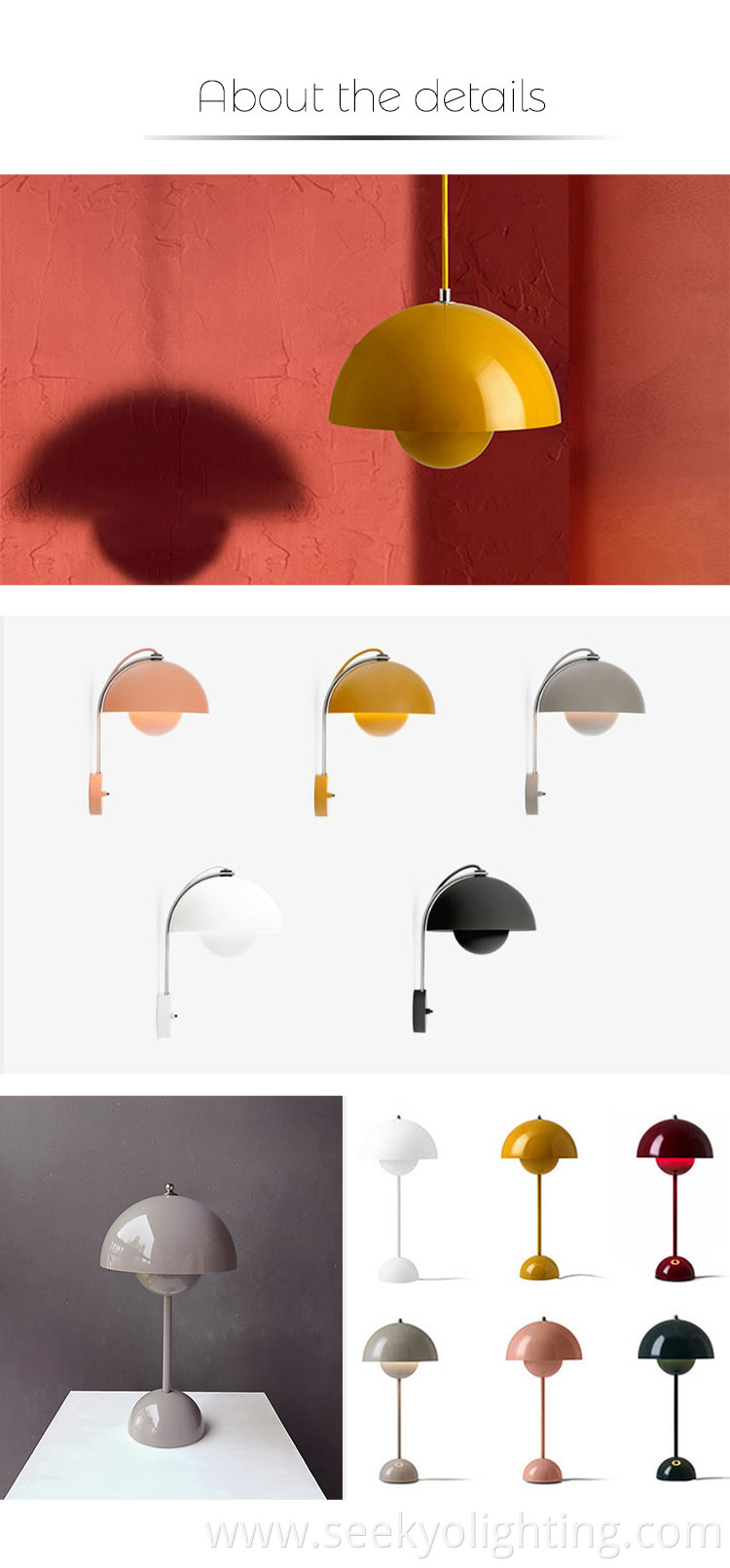 The lamp is made of high-quality materials, ensuring durability and long-lasting performance. The semicircle shade diffuses the light, creating a warm and cozy atmosphere in the room.